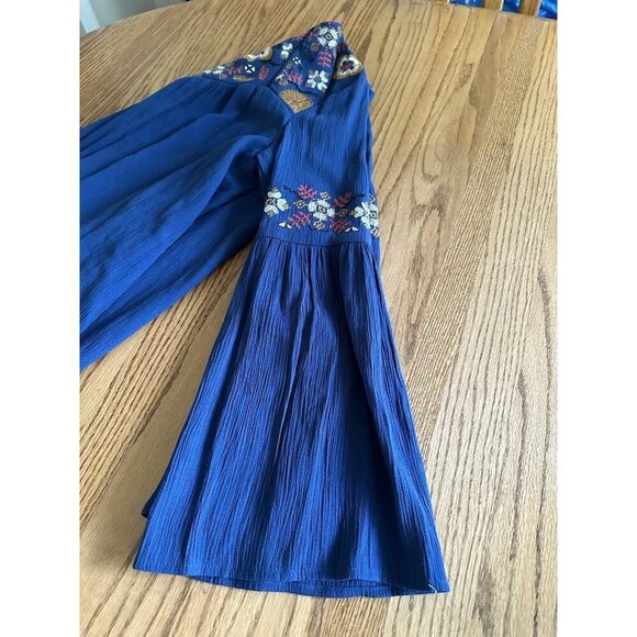 Blue Rain Francesca's Bohemian Embroidered Mini Dress Blue NWT Size S A-line - Picture 9 of 11